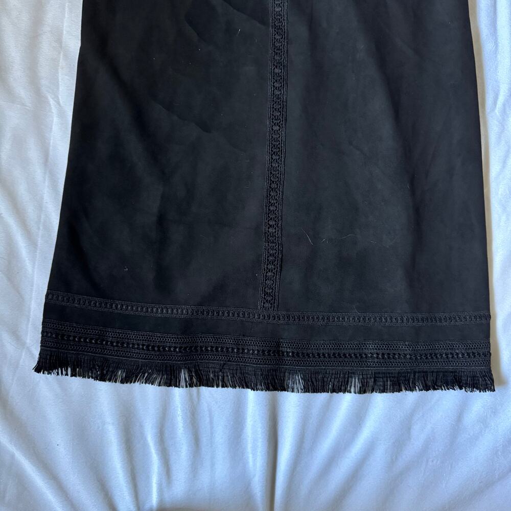 Zara Black Faux Suede Feinge Dress XL - Picture 3 of 3